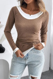 Fake Two-Piece Set Round Neck Long Sleeved T-Shirts