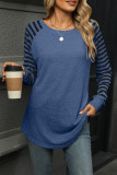 Striped Round Neck Long Sleeved T-Shirt