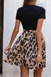 Leopard Print Short Sleeved Dress
