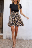 Leopard Print Short Sleeved Dress