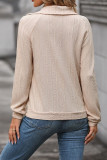 Solid Color Irregular Lapel Long Sleeve Hoodie