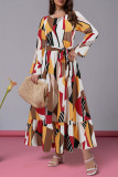 Geometric Printed Round Neck Dress