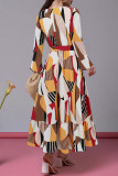 Geometric Printed Round Neck Dress