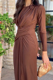 Elegant Pleated High Waisted Dress