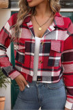 Vintage Plaid Printed Jacket Button Cardigan