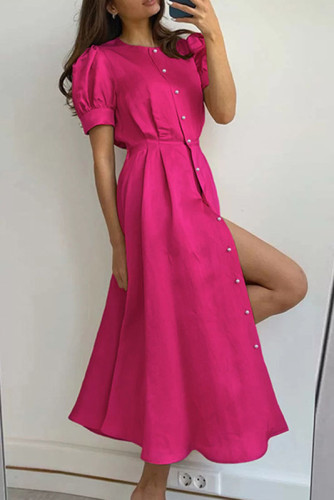 High Waisted Cardigan Button Up Dress