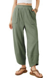 Loose Casual Solid Color Cropped Pants