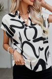 Bat Short Sleeve V-Neck Printed T-Shirt