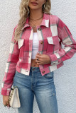 Vintage Plaid Printed Jacket Button Cardigan