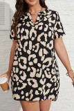 Fashion Short Sleeved Leopard Print Dress