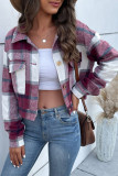Vintage Plaid Printed Jacket Button Cardigan