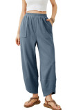 Loose Casual Solid Color Cropped Pants