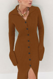 Horn Sleeve Lapel Sweater Cardigan Dress