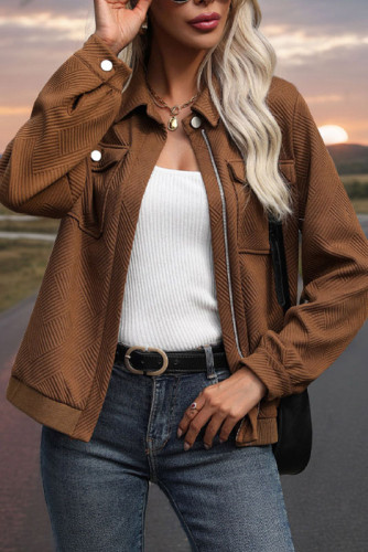 Texture Inspired Casual Zipper Jacket