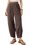 Loose Casual Solid Color Cropped Pants