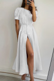 High Waisted Cardigan Button Up Dress