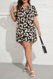 Fashion Short Sleeved Leopard Print Dress