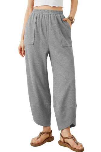 Loose Casual Solid Color Cropped Pants