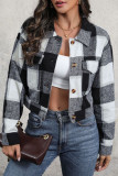 Vintage Plaid Printed Jacket Button Cardigan