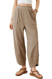 Loose Casual Solid Color Cropped Pants