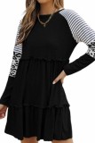 High Waisted Round Neck Leopard Print Dress