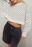 Love Printed Round Neck Knitted Sweater