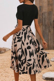 Printed Long Sleeved Round Neck Dress