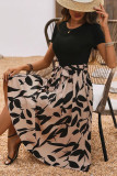 Printed Long Sleeved Round Neck Dress