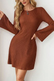 Bareback Bow Trumpet Sleeve Dress