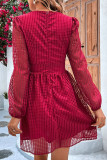 Hollow V-Neck Long Sleeved Dress
