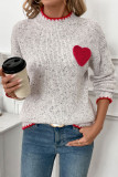 Half High Collar Love Pattern Sweater