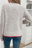 Half High Collar Love Pattern Sweater