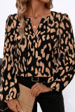 Geometric Print V-Neck Long Sleeved Shirt