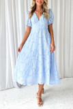 High Waisted Lace Short Sleeved Dress