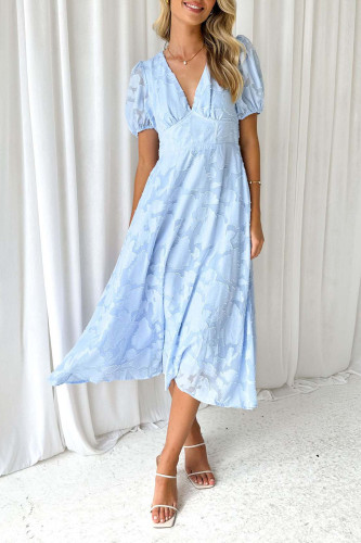High Waisted Lace Short Sleeved Dress