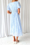 High Waisted Lace Short Sleeved Dress