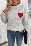 Half High Collar Love Pattern Sweater