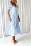 High Waisted Lace Short Sleeved Dress