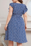 Large Size Print Sleeveless Large Swing Dress