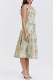 Slips Slit Floral Print Sleeveless Dress