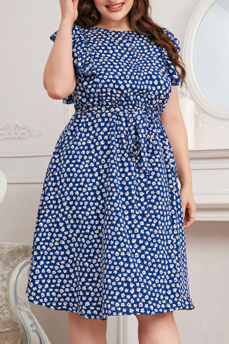 Large Size Print Sleeveless Large Swing Dress