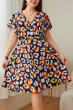 Large Size Print Loose Short Sleeve Dress