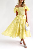 Summer One Shoulder Bubble Sleeve Dress