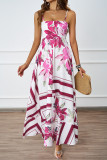 Flower Printed Back Hanging Sleeveless Dress