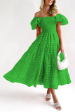 Summer One Shoulder Bubble Sleeve Dress