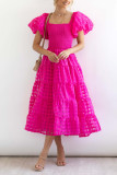 Summer One Shoulder Bubble Sleeve Dress