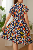 Large Size Print Loose Short Sleeve Dress