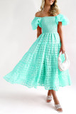 Summer One Shoulder Bubble Sleeve Dress