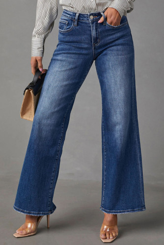Deep blue Straight Leg High Stretch Jeans