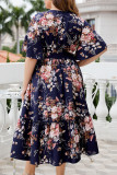 Summer V-Neck Printed Plus Size Dress